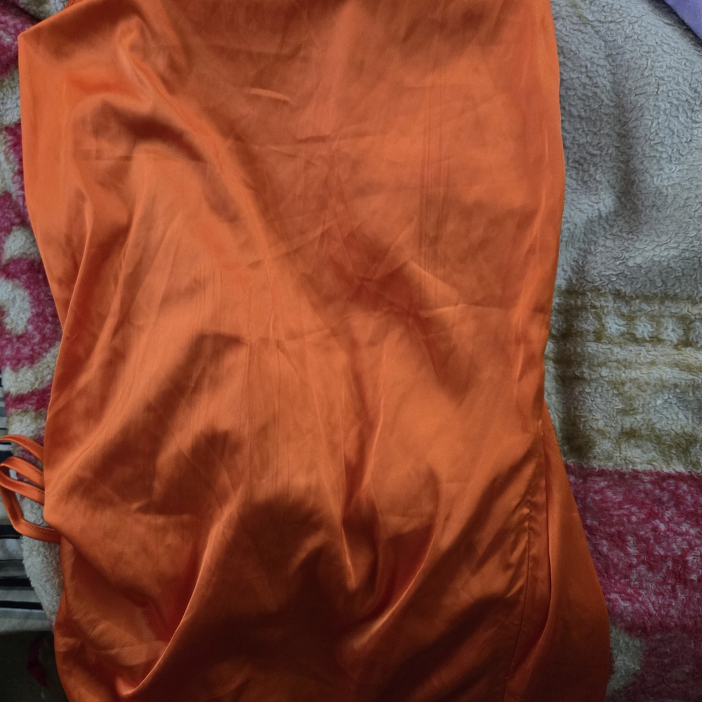 SHEIN Bright Orange Satin Dress